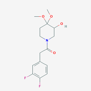 2-(3,4-Difluorophenyl)-1-(3-hydroxy-4,4-dimethoxypiperidin-1-yl)ethanone