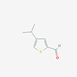 molecular formula C8H10OS B069950 2-Thiophenecarboxaldehyde, 4-(1-methylethyl)-(9CI) CAS No. 163461-02-7