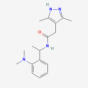 N-[1-[2-(dimethylamino)phenyl]ethyl]-2-(3,5-dimethyl-1H-pyrazol-4-yl)acetamide