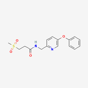 3-methylsulfonyl-N-[(5-phenoxypyridin-2-yl)methyl]propanamide