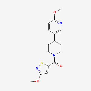 [4-(6-Methoxypyridin-3-yl)piperidin-1-yl]-(3-methoxy-1,2-thiazol-5-yl)methanone