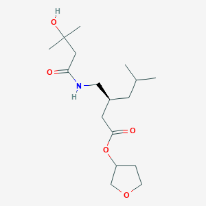 molecular formula C17H31NO5 B6995072 oxolan-3-yl (3S)-3-[[(3-hydroxy-3-methylbutanoyl)amino]methyl]-5-methylhexanoate 