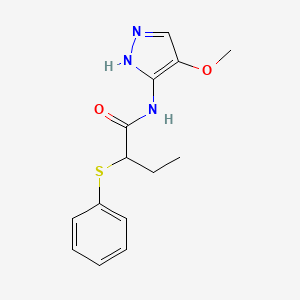 N-(4-methoxy-1H-pyrazol-5-yl)-2-phenylsulfanylbutanamide