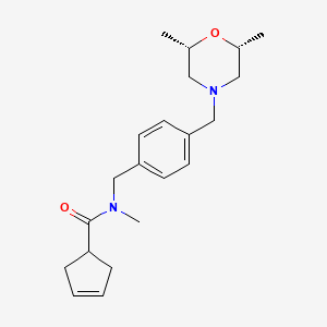 N-[[4-[[(2S,6R)-2,6-dimethylmorpholin-4-yl]methyl]phenyl]methyl]-N-methylcyclopent-3-ene-1-carboxamide