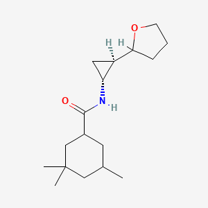 3,3,5-trimethyl-N-[(1R,2R)-2-(oxolan-2-yl)cyclopropyl]cyclohexane-1-carboxamide