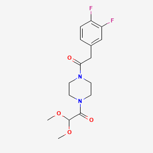 1-[4-[2-(3,4-Difluorophenyl)acetyl]piperazin-1-yl]-2,2-dimethoxyethanone