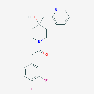 2-(3,4-Difluorophenyl)-1-[4-hydroxy-4-(pyridin-2-ylmethyl)piperidin-1-yl]ethanone