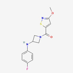 [3-(4-Fluoroanilino)azetidin-1-yl]-(3-methoxy-1,2-thiazol-5-yl)methanone