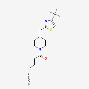 1-[4-[(4-Tert-butyl-1,3-thiazol-2-yl)methyl]piperidin-1-yl]hex-5-yn-1-one