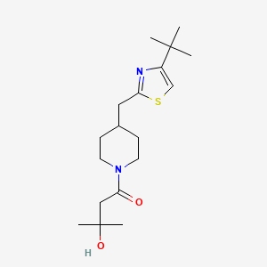 1-[4-[(4-Tert-butyl-1,3-thiazol-2-yl)methyl]piperidin-1-yl]-3-hydroxy-3-methylbutan-1-one