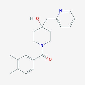 (3,4-Dimethylphenyl)-[4-hydroxy-4-(pyridin-2-ylmethyl)piperidin-1-yl]methanone