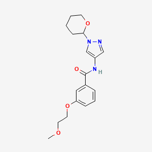 3-(2-methoxyethoxy)-N-[1-(oxan-2-yl)pyrazol-4-yl]benzamide