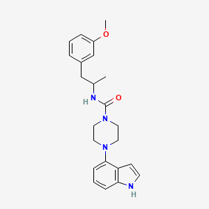 4-(1H-indol-4-yl)-N-[1-(3-methoxyphenyl)propan-2-yl]piperazine-1-carboxamide