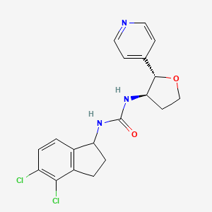 1-(4,5-dichloro-2,3-dihydro-1H-inden-1-yl)-3-[(2S,3R)-2-pyridin-4-yloxolan-3-yl]urea