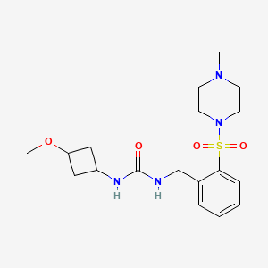 1-(3-Methoxycyclobutyl)-3-[[2-(4-methylpiperazin-1-yl)sulfonylphenyl]methyl]urea