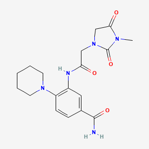 3-[[2-(3-Methyl-2,4-dioxoimidazolidin-1-yl)acetyl]amino]-4-piperidin-1-ylbenzamide