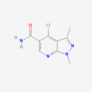 molecular formula C9H9ClN4O B069962 4-Chloro-1,3-Dimethyl-1H-Pyrazolo[3,4-B]Pyridine-5-Carboxamide CAS No. 175201-98-6