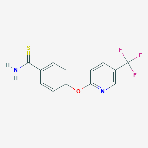 molecular formula C13H9F3N2OS B069964 4-[5-(三氟甲基)吡啶-2-氧基]苯硫酰胺 CAS No. 175277-02-8