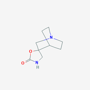 molecular formula C9H14N2O2 B069972 4-Azaspiro[bicyclo[2.2.2]octane-2,2'-[1,4]oxazolidine]-5'-one CAS No. 178419-45-9
