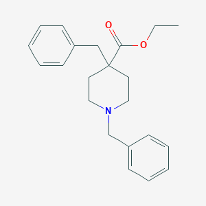molecular formula C22H27NO2 B069992 1,4-Dibenzyl-piperidine-4-carboxylic acid ethyl ester CAS No. 184900-16-1