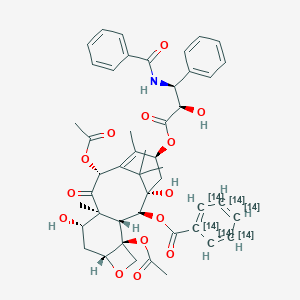 molecular formula C47H51NO14 B069995 [(1S,2S,3R,4S,7R,9S,10S,12R,15S)-4,12-Diacetyloxy-15-[(2R,3S)-3-benzamido-2-hydroxy-3-phenylpropanoyl]oxy-1,9-dihydroxy-10,14,17,17-tetramethyl-11-oxo-6-oxatetracyclo[11.3.1.03,10.04,7]heptadec-13-en-2-yl] (1,2,3,4,5,6-14C6)cyclohexatrienecarboxylate CAS No. 179795-24-5