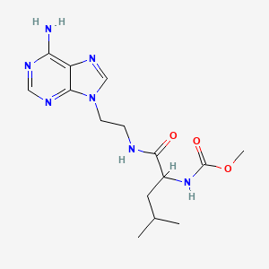 molecular formula C15H23N7O3 B7003860 methyl N-[1-[2-(6-aminopurin-9-yl)ethylamino]-4-methyl-1-oxopentan-2-yl]carbamate 