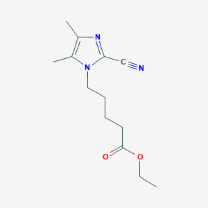 molecular formula C13H19N3O2 B7004472 Ethyl 5-(2-cyano-4,5-dimethylimidazol-1-yl)pentanoate 