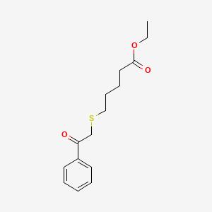 molecular formula C15H20O3S B7004489 Ethyl 5-phenacylsulfanylpentanoate 