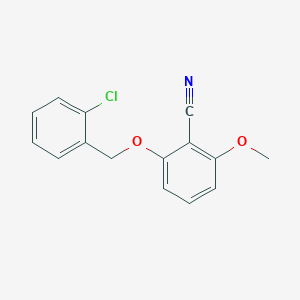 molecular formula C15H12ClNO2 B070051 2-[(2-Chlorobenzyl)oxy]-6-methoxybenzonitrile CAS No. 175204-02-1
