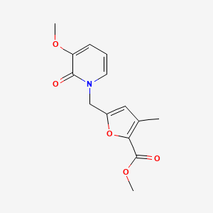 molecular formula C14H15NO5 B7005198 Methyl 5-[(3-methoxy-2-oxopyridin-1-yl)methyl]-3-methylfuran-2-carboxylate 