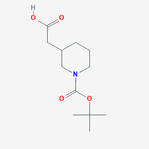 molecular formula C12H21NO4 B070066 1-Boc-哌啶-3-乙酸 CAS No. 183483-09-2