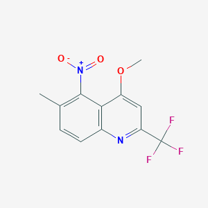 molecular formula C12H9F3N2O3 B070107 4-甲氧基-6-甲基-5-硝基-2-(三氟甲基)喹啉 CAS No. 175203-62-0