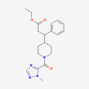 molecular formula C20H26N4O3 B7012834 Ethyl 3-[1-(2-methyl-1,2,4-triazole-3-carbonyl)piperidin-4-yl]-3-phenylpropanoate 