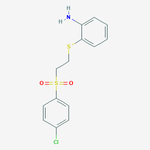 molecular formula C14H14ClNO2S2 B070137 2-([2-[(4-Chlorophenyl)sulfonyl]ethyl]thio)aniline CAS No. 175201-83-9