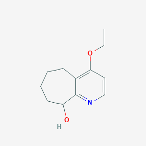 molecular formula C12H17NO2 B070138 4-ethoxy-6,7,8,9-tetrahydro-5H-cyclohepta[b]pyridin-9-ol CAS No. 171077-46-6