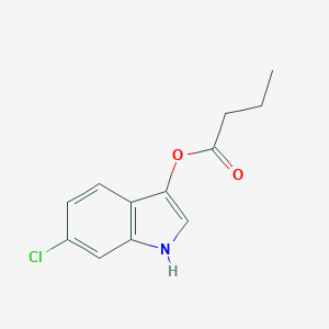 molecular formula C12H12ClNO2 B070162 6-氯-3-吲哚甲基丁酸 CAS No. 159954-34-4