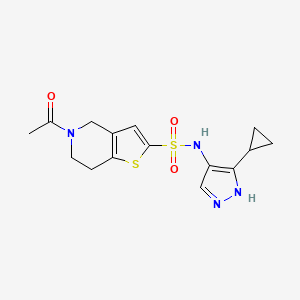 5-acetyl-N-(5-cyclopropyl-1H-pyrazol-4-yl)-6,7-dihydro-4H-thieno[3,2-c]pyridine-2-sulfonamide