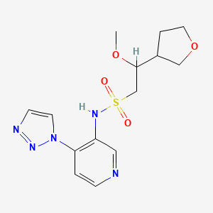 2-methoxy-2-(oxolan-3-yl)-N-[4-(triazol-1-yl)pyridin-3-yl]ethanesulfonamide