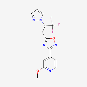 3-(2-Methoxypyridin-4-yl)-5-(3,3,3-trifluoro-2-pyrazol-1-ylpropyl)-1,2,4-oxadiazole