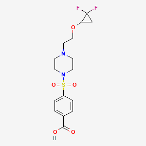 4-[4-[2-(2,2-Difluorocyclopropyl)oxyethyl]piperazin-1-yl]sulfonylbenzoic acid