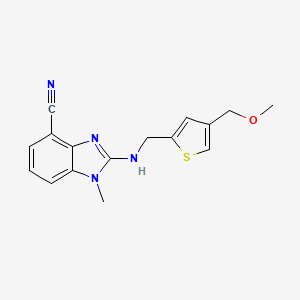 2-[[4-(Methoxymethyl)thiophen-2-yl]methylamino]-1-methylbenzimidazole-4-carbonitrile