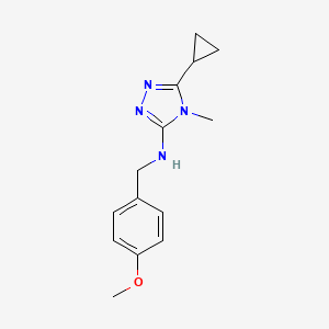 5-cyclopropyl-N-[(4-methoxyphenyl)methyl]-4-methyl-1,2,4-triazol-3-amine