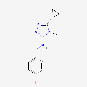 5-cyclopropyl-N-[(4-fluorophenyl)methyl]-4-methyl-1,2,4-triazol-3-amine