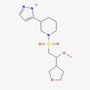 1-[2-methoxy-2-(oxolan-3-yl)ethyl]sulfonyl-3-(1H-pyrazol-5-yl)piperidine