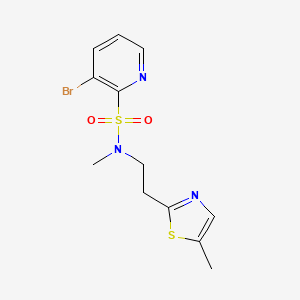 3-bromo-N-methyl-N-[2-(5-methyl-1,3-thiazol-2-yl)ethyl]pyridine-2-sulfonamide