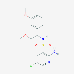 2-amino-5-chloro-N-[2-methoxy-1-(3-methoxyphenyl)ethyl]pyridine-3-sulfonamide