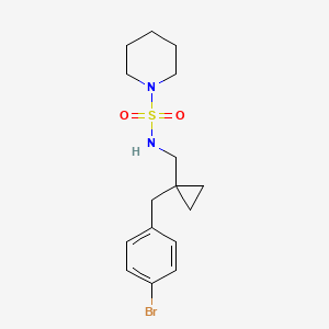 N-[[1-[(4-bromophenyl)methyl]cyclopropyl]methyl]piperidine-1-sulfonamide