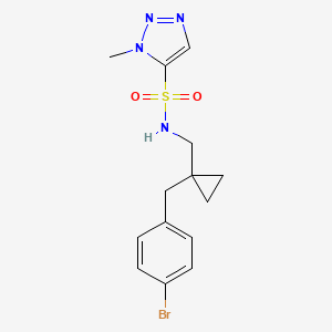 N-[[1-[(4-bromophenyl)methyl]cyclopropyl]methyl]-3-methyltriazole-4-sulfonamide