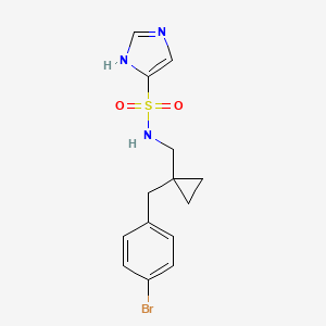 N-[[1-[(4-bromophenyl)methyl]cyclopropyl]methyl]-1H-imidazole-5-sulfonamide