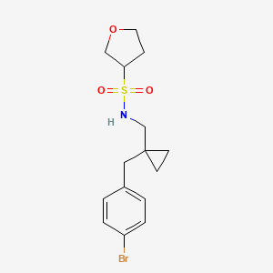 N-[[1-[(4-bromophenyl)methyl]cyclopropyl]methyl]oxolane-3-sulfonamide